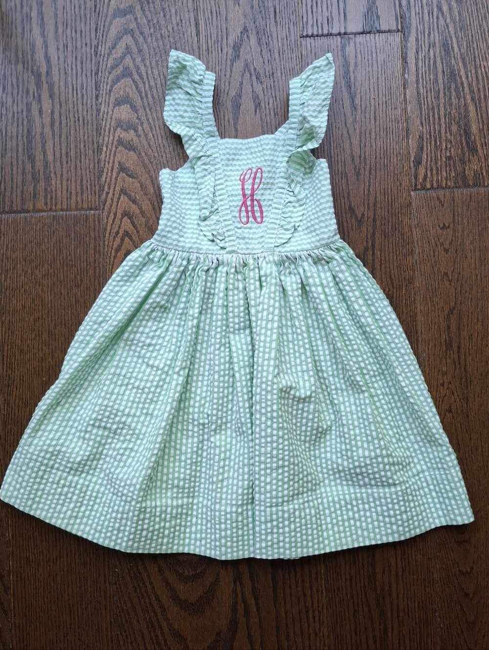 Kellys Kids Seersucker Dress Monogram